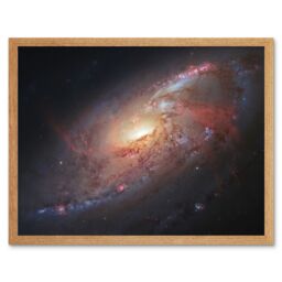 Artery8 Hubble Space Telescope Image Galaxy M106 Hybrid Photo Of Spiral NGC 4258 w/ Ground Based Observations From Gendler & Gabany Art Print Framed - thumbnail 1