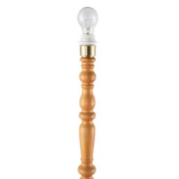 Happy Homewares Classic Oak Wooden Standing Floor Lamp Base with Intricate Pole Design in Brown - thumbnail 5