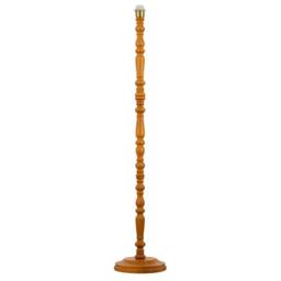 Happy Homewares Classic Oak Wooden Standing Floor Lamp Base with Intricate Pole Design in Brown