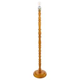 Happy Homewares Classic Oak Wooden Standing Floor Lamp Base with Intricate Pole Design in Brown - thumbnail 2