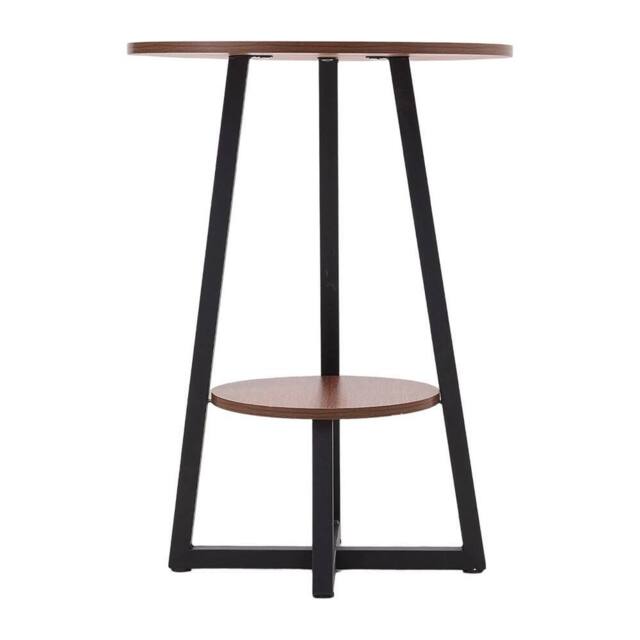 VOGREX Dia.40x55cm Modern 2 Tier Brown Coffee Table Sofa Side Table - Size: 40x55 cm - image 1