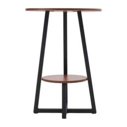 VOGREX Dia.40x55cm Modern 2 Tier Brown Coffee Table Sofa Side Table - Size: 40x55 cm