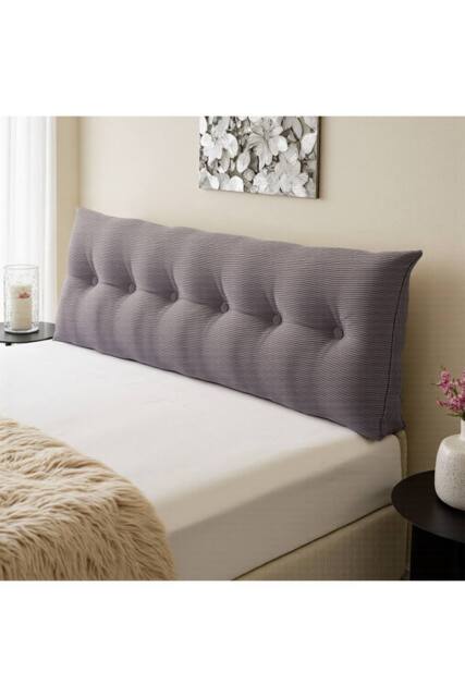 Living and Home Wedge Headboard Pillow with Removable Cover in Dark Grey - Size: Medium - image 1