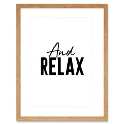 "Artery8 Wall Art Print & Relax Typography Framed in Beige - Size: W7"" x H9""" - thumbnail 1