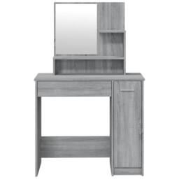 Berkfield Home Beautiful Dressing Table with Mirror Grey Sonoma 86.5x35x136 cm - thumbnail 6