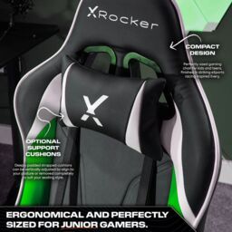 X Rocker Agility Compact Ergonomic Gaming Chair, Reclining, Adjustable in Green - thumbnail 3