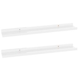Berkfield Home Wall Shelves 2 pcs High Gloss White 60x9x3 cm - Size: 60 x 9 x 3 cm - thumbnail 2