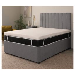 The Foam People Cool Max Memory Foam Mattress Topper 1 Inch Deep Pressure Relief in White - Size: EU Double - thumbnail 4
