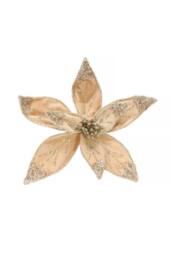 KDMD Champagne Velvet Poinsettia Organza with Clip Dia20cm in Gold - thumbnail 2