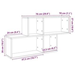 Berkfield Home Decorative Wall Shelf Old Wood 100x18x53 cm Engineered Wood in Brown - Size: 100 x 18 x 53 cm - thumbnail 9