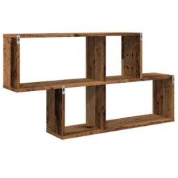 Berkfield Home Decorative Wall Shelf Old Wood 100x18x53 cm Engineered Wood in Brown - Size: 100 x 18 x 53 cm - thumbnail 6
