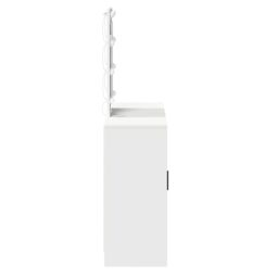 Berkfield Home Dressing Table with LED Lights White 102x33x135 cm - Size: 102 x 33 x 135 cm - thumbnail 6