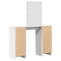 Berkfield Home Dressing Table with LED Lights White 102x33x135 cm - Size: 102 x 33 x 135 cm - thumbnail 7