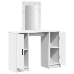 Berkfield Home Dressing Table with LED Lights White 102x33x135 cm - Size: 102 x 33 x 135 cm - thumbnail 4