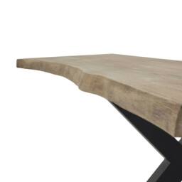Wyld Haus Vouvant Live Edge Acacia Dining Table Glass Inlay & Black X Frame in Natural - thumbnail 6