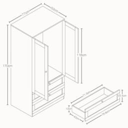 Home Discount Vida Designs Altino 3Pc Bedroom Set(3Dr Bedside, 4Dr Chest, Wardrobe) in White - thumbnail 3