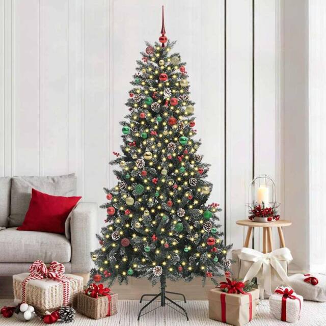 Berkfield Home Artificial Christmas Tree with Stand Green 114 x 114 x 210 cm - image 1