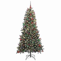 Berkfield Home Artificial Christmas Tree with Stand Green 114 x 114 x 210 cm - thumbnail 3