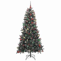 Berkfield Home Artificial Christmas Tree with Stand Green 114 x 114 x 210 cm - thumbnail 6