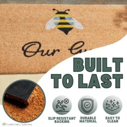 Marco Paul Tan Coir 'Bee Our Guest' Bumblebee Nonslip Doormat 75x45cm - Size: Medium - thumbnail 8