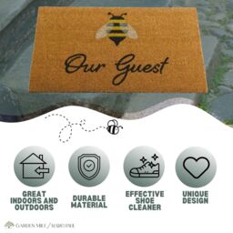 Marco Paul Tan Coir 'Bee Our Guest' Bumblebee Nonslip Doormat 75x45cm - Size: Medium - thumbnail 9