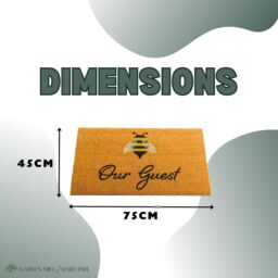 Marco Paul Tan Coir 'Bee Our Guest' Bumblebee Nonslip Doormat 75x45cm - Size: Medium - thumbnail 3