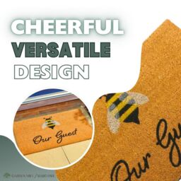 Marco Paul Tan Coir 'Bee Our Guest' Bumblebee Nonslip Doormat 75x45cm - Size: Medium - thumbnail 5