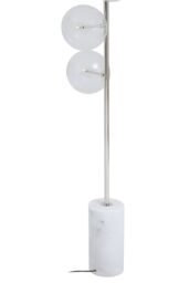 Orsina Nickel & White Marble Floor Lamp, 5 Globe Shade Floor Light For Living Room, Marble Base Light For Lounge - thumbnail 5