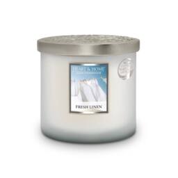 Heart and Home Twin Wick Ellipse Soy Wax Candle - Fresh Linen in Cool White - thumbnail 2