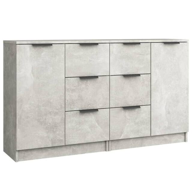 Berkfield Home Sideboards 2 pcs Concrete Grey 60x30x70 cm Engineered Wood - Size: 60 x 30 x 70 cm - image 1