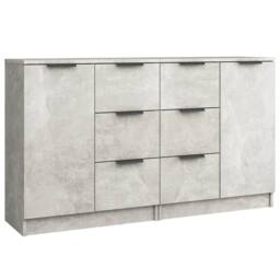 Berkfield Home Sideboards 2 pcs Concrete Grey 60x30x70 cm Engineered Wood - Size: 60 x 30 x 70 cm - thumbnail 1