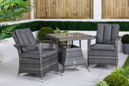Thats Furniture Arizona Square Rattan Garden Bistro Table & Chairs Set 2 Seater in Grey - thumbnail 6