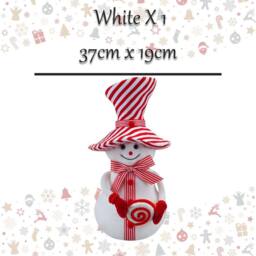 VFM e-Store Christmas Snowman Decoration 37cm x 19cm White X 1 - Size: 37 cm x 19 cm - thumbnail 2
