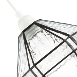Happy Homewares Vintage Classic Bronze Pendant Shade with Moroccan & Water Glass in Clear - thumbnail 5