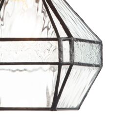 Happy Homewares Vintage Classic Bronze Pendant Shade with Moroccan & Water Glass in Clear - thumbnail 4