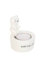 KDMD Warm Paws Cat Tealight Holder - Cozy Home Decor & Gift in White - thumbnail 3