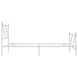 Berkfield Home Metal Bed Frame without Mattress with Footboard White 100x200cm - Size: 100x200 cm - thumbnail 5