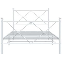 Berkfield Home Metal Bed Frame without Mattress with Footboard White 100x200cm - Size: 100x200 cm - thumbnail 4
