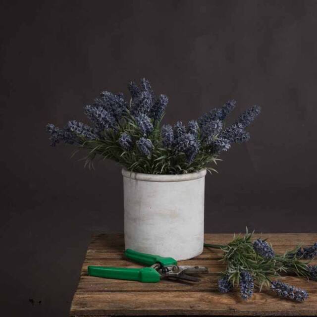 Lemon Pavilion Furniture and Decor Small Lavender Spray Artificial Flower - L25 x W25 x H34 cm - Purple