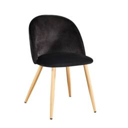 Lemon Pavilion Furniture Venice Dining Chair (Pack of 2) - Velvet - L55 x W51 x H78 cm - Black - Size: 1 Pack - thumbnail 1