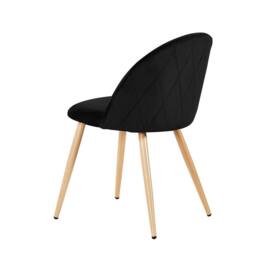 Lemon Pavilion Furniture Venice Dining Chair (Pack of 2) - Velvet - L55 x W51 x H78 cm - Black - Size: 1 Pack - thumbnail 2