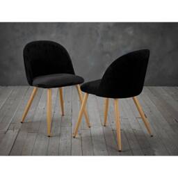 Lemon Pavilion Furniture Venice Dining Chair (Pack of 2) - Velvet - L55 x W51 x H78 cm - Black - Size: 1 Pack - thumbnail 3