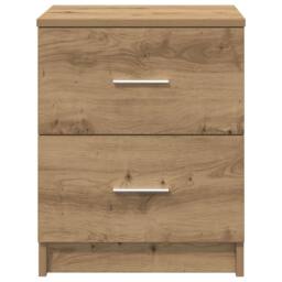 Berkfield Home Bedside Cabinet with 2 Drawers Artisan Oak 40x36x50 cm in Brown - Size: 40 x 36 x 50 cm - thumbnail 4