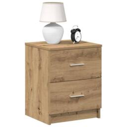 Berkfield Home Bedside Cabinet with 2 Drawers Artisan Oak 40x36x50 cm in Brown - Size: 40 x 36 x 50 cm - thumbnail 1