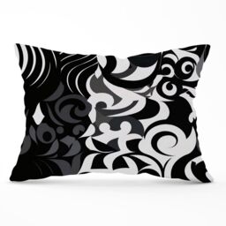 Warren Reed - Designer Black Grey Abstract Cushions - Size: 60 cm x 60 cm - thumbnail 1
