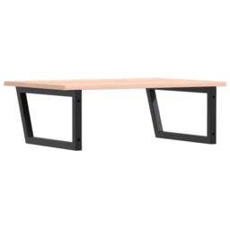 Berkfield Home Basin Shelf Wall Mounted Steel & Solid Wood Oak in Natural - thumbnail 6