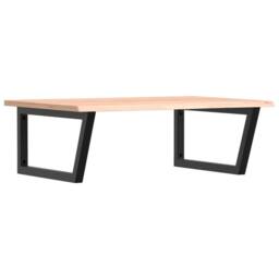 Berkfield Home Basin Shelf Wall Mounted Steel & Solid Wood Oak in Natural