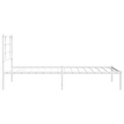 Berkfield Home Metal Bed Frame without Mattress with Headboard White 100x190cm - Size: 100x190 cm - thumbnail 6