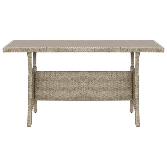 Berkfield Home Garden Table Grey 120x70x66 cm Poly Rattan in Light Grey - Size: 120 x 70 x 66 cm
