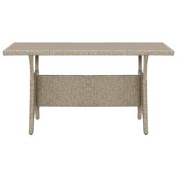 Berkfield Home Garden Table Grey 120x70x66 cm Poly Rattan in Light Grey - Size: 120 x 70 x 66 cm